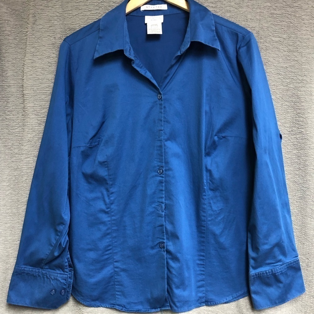 George woman 18/20W stretch royal blue shirt satin  like material